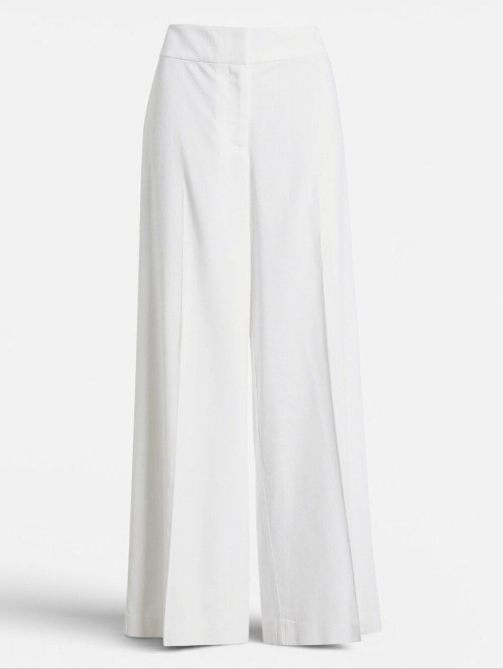 NWT Tahari ASL White Linen Blend Wide Leg Pants Sz.8 High Rise Tailored Trousers